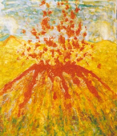 Peinture intitulée "Volcán" par Mi-Guel, Œuvre d'art originale