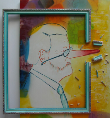 Malerei mit dem Titel "Le coup de frein de…" von Mi-Guel, Original-Kunstwerk, Sprühfarbe