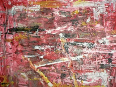 Peinture intitulée "rouge desordre" par Mi, Œuvre d'art originale, Huile