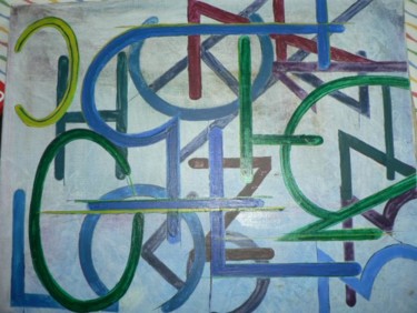 Peinture intitulée "numbers" par Mi, Œuvre d'art originale, Huile