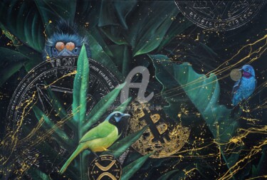 Pittura intitolato "Crypto Paradise" da Mi6el_art, Opera d'arte originale, Acrilico