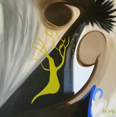 Картина под названием "Triplet n°1 BOISCAC…" - Mia Doma, Подлинное произведение искусства, Масло Установлен на Деревянная ра…