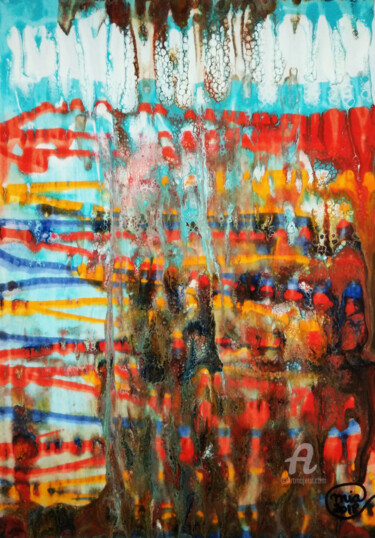 Peinture intitulée "Original Abstract A…" par Mia Phlor, Œuvre d'art originale, Acrylique