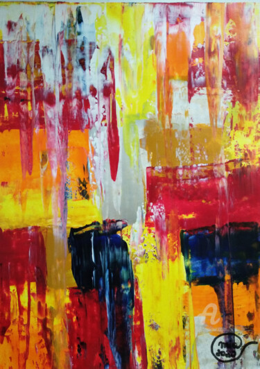 Картина под названием "New! Pollock Inspir…" - Mia Phlor, Подлинное произведение искусства, Акрил