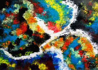 Painting titled "New! Pollock Inspir…" by Mia Phlor, Original Artwork, Acrylic