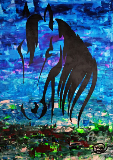 Картина под названием "Modern Abstract Art…" - Mia Phlor, Подлинное произведение искусства, Акрил