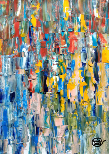 Pittura intitolato "Pollock Inspired Co…" da Mia Phlor, Opera d'arte originale, Acrilico