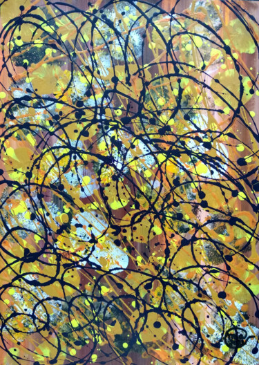 Painting titled "Pollock Inspired Co…" by Mia Phlor, Original Artwork, Acrylic