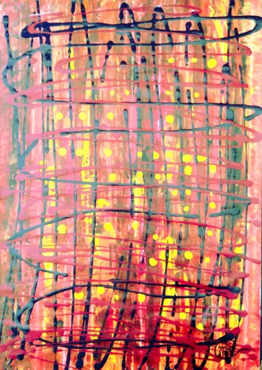 Painting titled "Pollock Inspired Co…" by Mia Phlor, Original Artwork, Acrylic