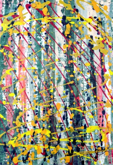 Peinture intitulée "Pollock Inspired Co…" par Mia Phlor, Œuvre d'art originale, Acrylique