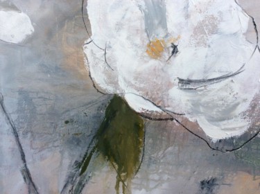 Peinture intitulée "Hibiskus" par Mia Van Hoofstat, Œuvre d'art originale, Huile Monté sur Châssis en bois