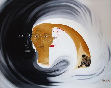 Pintura titulada "VIEILENFANT" por Mia Doma, Obra de arte original, Oleo