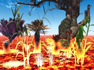 Arts numériques intitulée "new trees fire" par Mia Doma, Œuvre d'art originale, Autre