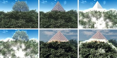 Arts numériques intitulée "cime arbres et un f…" par Mia Doma, Œuvre d'art originale, Autre