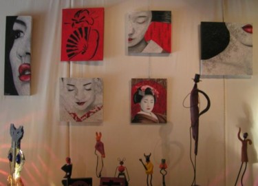 Peinture intitulée "Cordes sur ciel 3" par Chrystel Mialet, Œuvre d'art originale