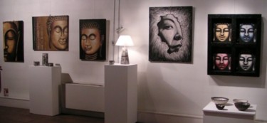 Peinture intitulée "expo Espace Paul El…" par Chrystel Mialet, Œuvre d'art originale