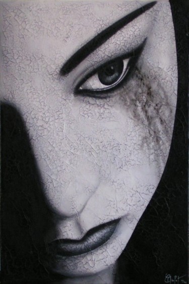 Peinture intitulée "Pleurs" par Chrystel Mialet, Œuvre d'art originale