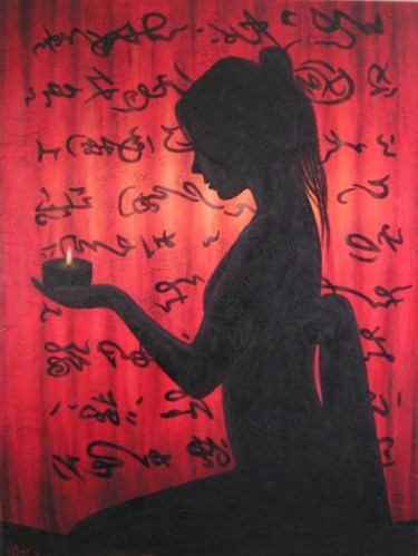Peinture intitulée "ombre chinoise à la…" par Chrystel Mialet, Œuvre d'art originale