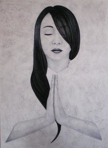 Peinture intitulée "méditation sérénité" par Chrystel Mialet, Œuvre d'art originale