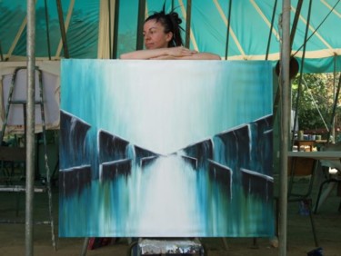 Peinture intitulée "évasion" par Chrystel Mialet, Œuvre d'art originale