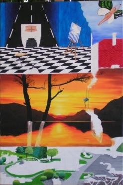 Peinture intitulée "surréaliste" par Chrystel Mialet, Œuvre d'art originale