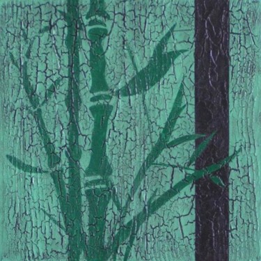 Peinture intitulée "20x20 bambou contemp" par Chrystel Mialet, Œuvre d'art originale