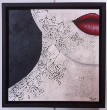 Peinture intitulée "Geisha - Branche de…" par Chrystel Mialet, Œuvre d'art originale, Huile