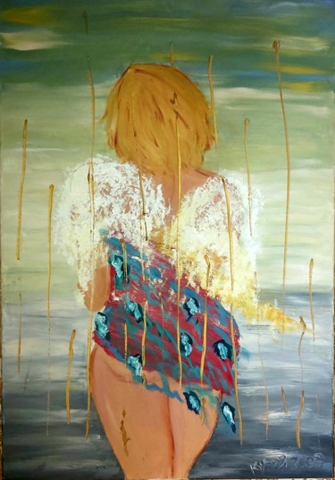 Peinture intitulée "Fallende Engel . Öl…" par Tatiana Kouzminskaia, Œuvre d'art originale, Huile