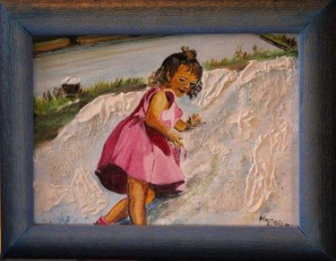 Painting titled "la Bimba e l'acervo" by Micaela Zannoni, Original Artwork, Oil