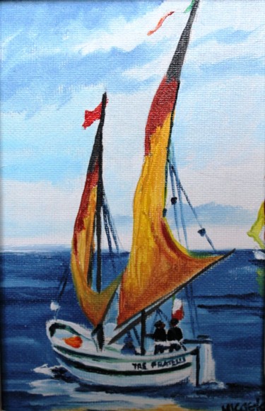Painting titled "Tre Fratelli Barca…" by Micaela Zannoni, Original Artwork, Oil