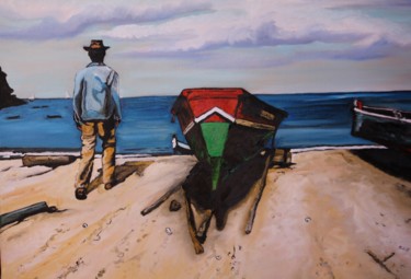 Pittura intitolato "St,Lucia pescatori…" da Micaela Zannoni, Opera d'arte originale, Olio