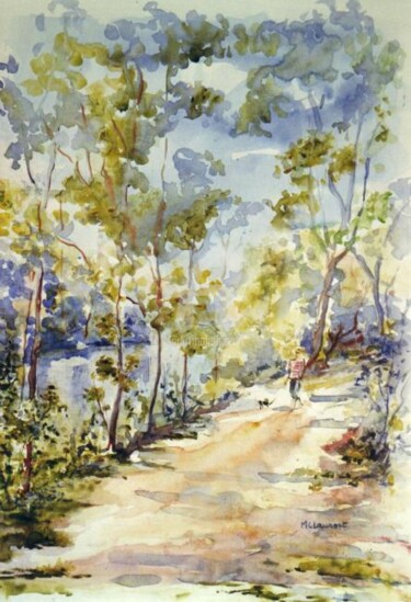 Peinture intitulée "Promenade au bord d…" par Marie Claude Laurent, Œuvre d'art originale
