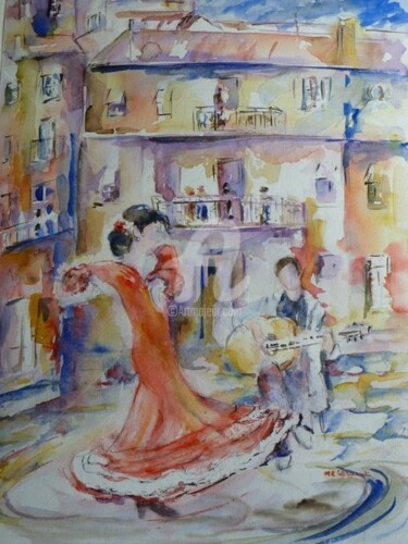 Peinture intitulée "La danseuse espagno…" par Marie Claude Laurent, Œuvre d'art originale