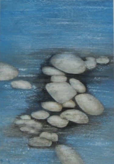 Painting titled "Petits rochers" by Dominique Kuehn, Original Artwork, Watercolor