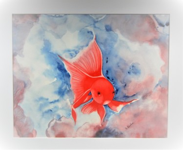 Peinture intitulée "poisson tout rouge…" par Dominique Kuehn, Œuvre d'art originale, Aquarelle