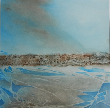 Painting titled "marée basse" by Dominique Kuehn, Original Artwork, Watercolor