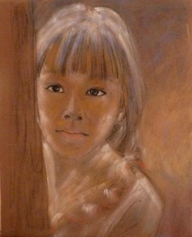 Peinture intitulée "Jeune Vietnamienne…" par Micha B., Œuvre d'art originale