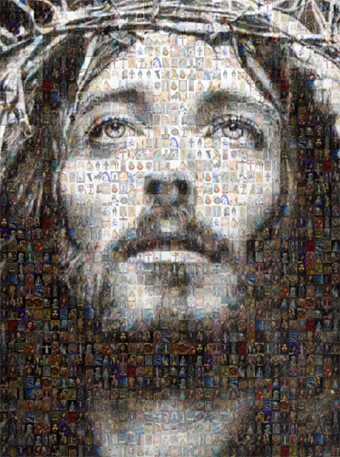 Digitale Kunst getiteld ""Jesus Christ" HUGE…" door Michael Verlangieri, Origineel Kunstwerk, Foto Montage