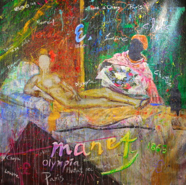 Pittura intitolato "Édouard Manet's Oly…" da Michael Andrew Law, Opera d'arte originale, Olio