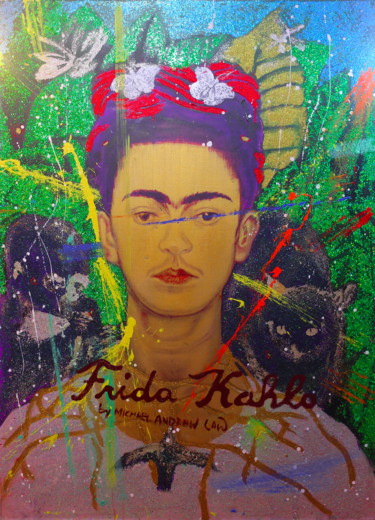 Peinture intitulée "Frida Kahlo Self-Po…" par Michael Andrew Law, Œuvre d'art originale, Pigments
