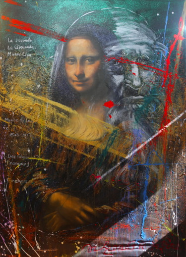 Painting titled "La Joconde The Mona…" by Michael Andrew Law, Original Artwork, Acrylic