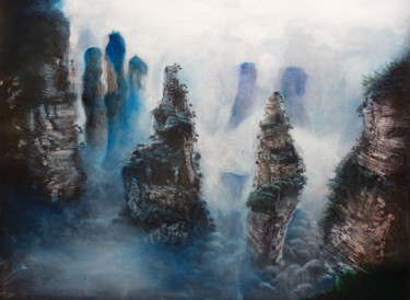 Картина под названием "Zhangjiajie landsca…" - Michael Andrew Law, Подлинное произведение искусства, Акрил