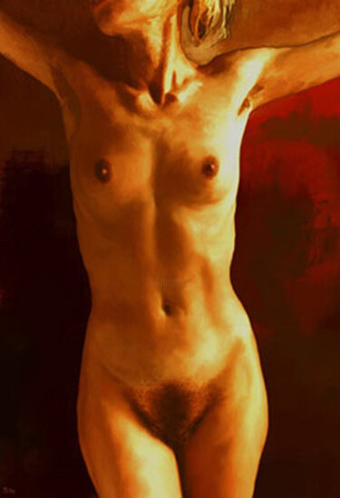 Painting titled "Nude No.3" by Michael B. Sky, Original Artwork, Oil