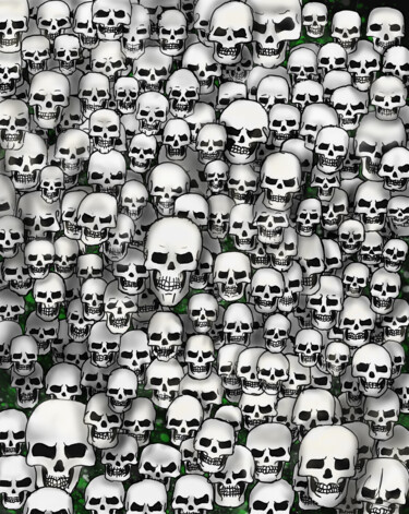 Digitale Kunst mit dem Titel "Skullskullskull" von Michael Berger, Original-Kunstwerk, Digitale Malerei