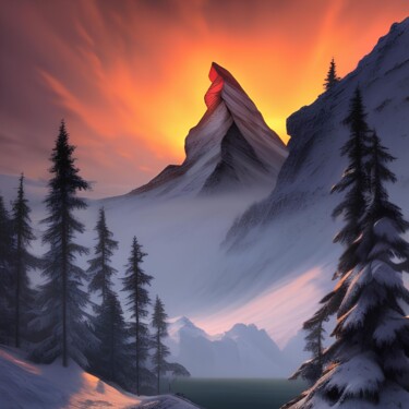数字艺术 标题为“Matterhorn” 由Michael C Bertsch, 原创艺术品, AI生成的图像