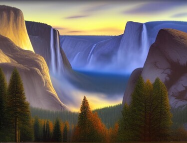 Artes digitais intitulada "Mountains 000000" por Michael C Bertsch, Obras de arte originais, Trabalho Digital 2D