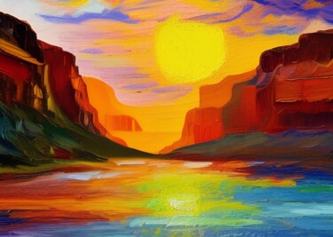 Arts numériques intitulée "Grand canyon 000001…" par Michael C Bertsch, Œuvre d'art originale, Peinture numérique