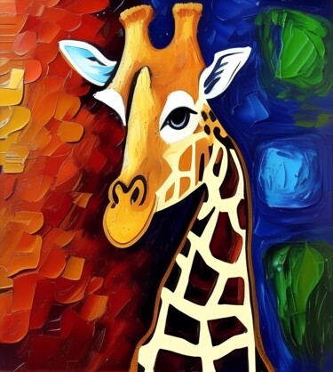 Arts numériques intitulée "Giraffe" par Michael C Bertsch, Œuvre d'art originale, Travail numérique 2D