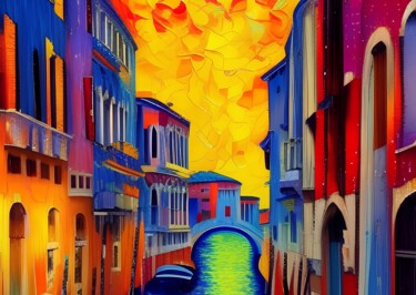 Digital Arts titled "Venice Italy" by Michael C Bertsch, Original Artwork, 2D Digital Work