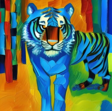 Digitale Kunst mit dem Titel "Tiger 0000000000011…" von Michael C Bertsch, Original-Kunstwerk, 2D digitale Arbeit